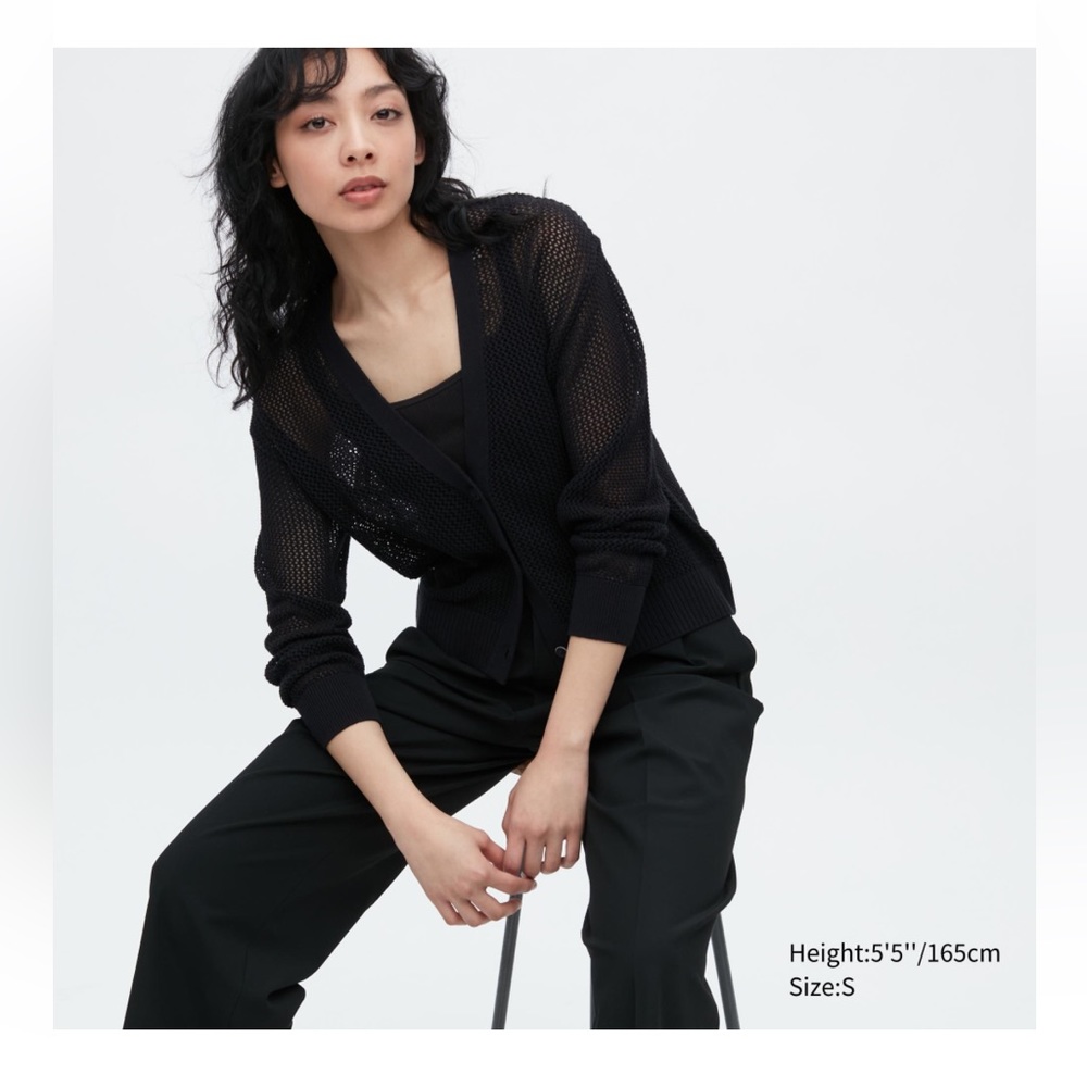 Uniqlo Mesh Cardigan Black SM